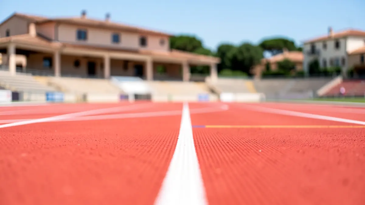 Newly inaugurated athletics track at the sports facilities in Girona.