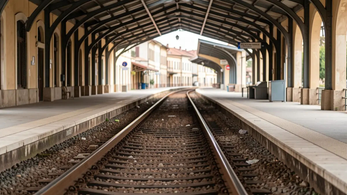 Imagen genérica de un andén de estación de tren vacío.