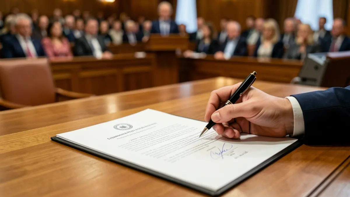 Generic image of a swearing-in ceremony in a county council.