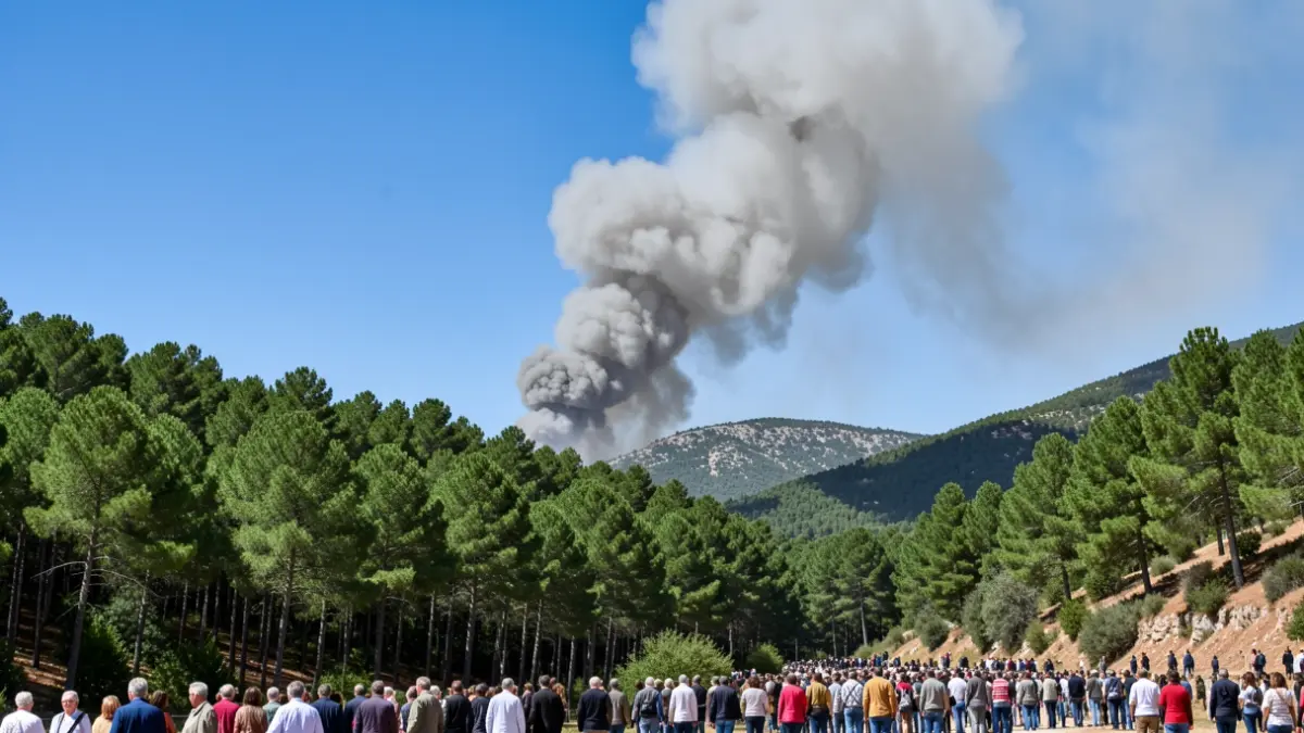 Imatge genèrica de fum d'un incendi forestal a Catalunya.