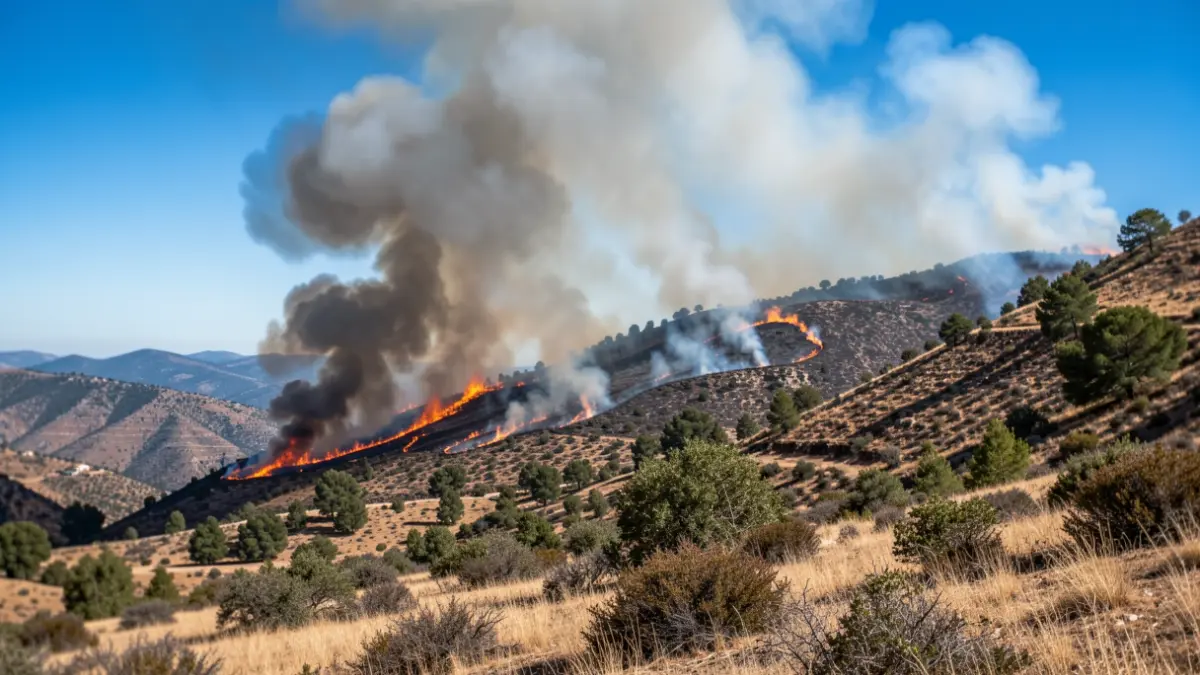 Generic image of a wildfire in Catalunya.