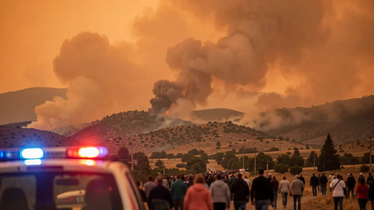 Imatge genèrica d'un incendi forestal a Catalunya Nord amb fum dens.