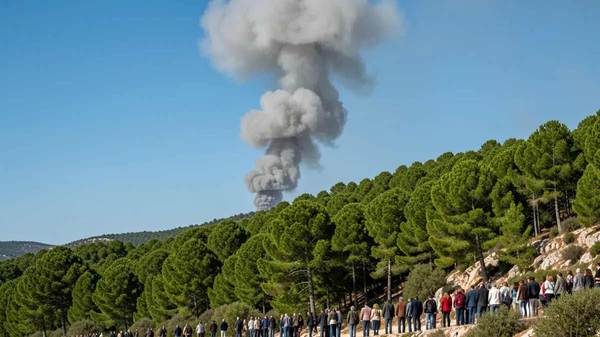 Generic image of smoke from a forest fire in Catalunya.