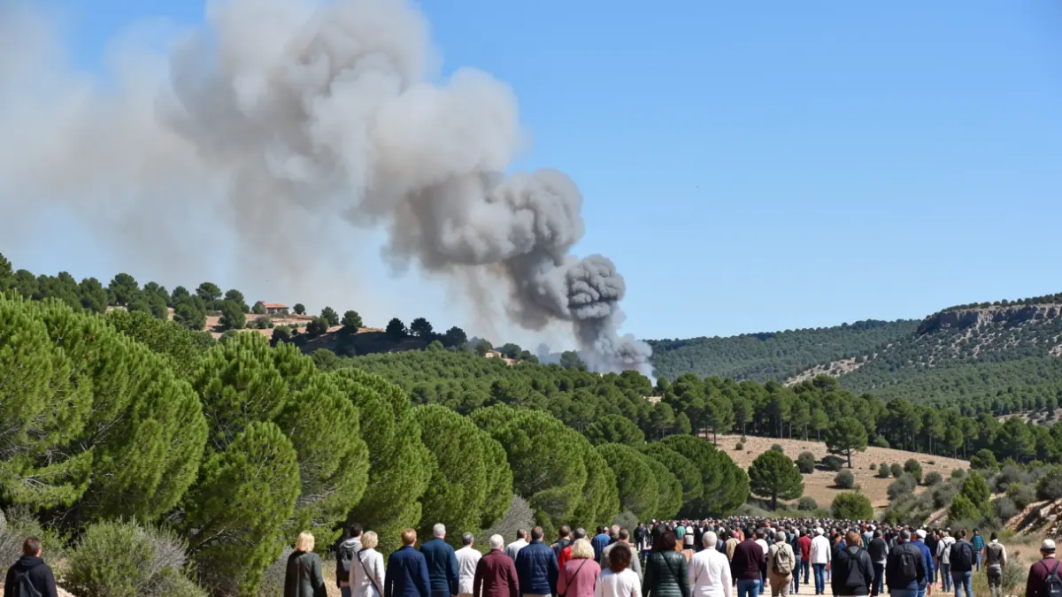 Imatge genèrica de fum d'un incendi forestal a Catalunya.