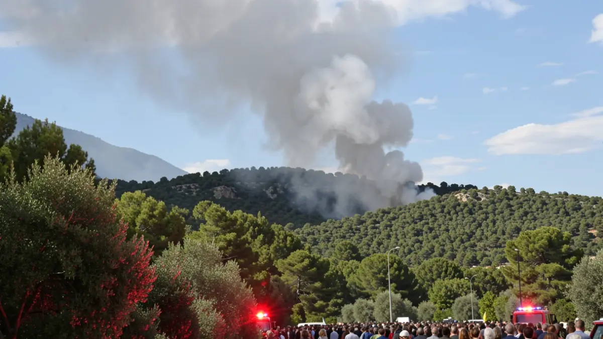 Imatge genèrica de fum d'un incendi forestal a Catalunya.