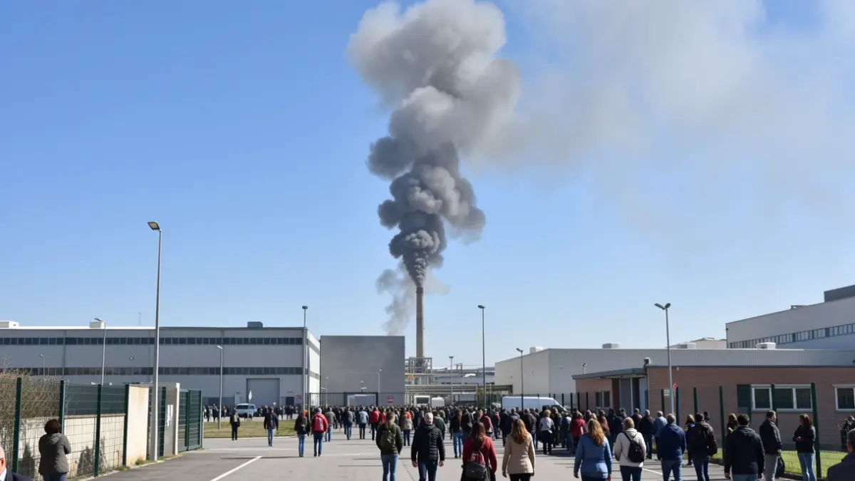 Generic image of smoke rising from an industrial area.
