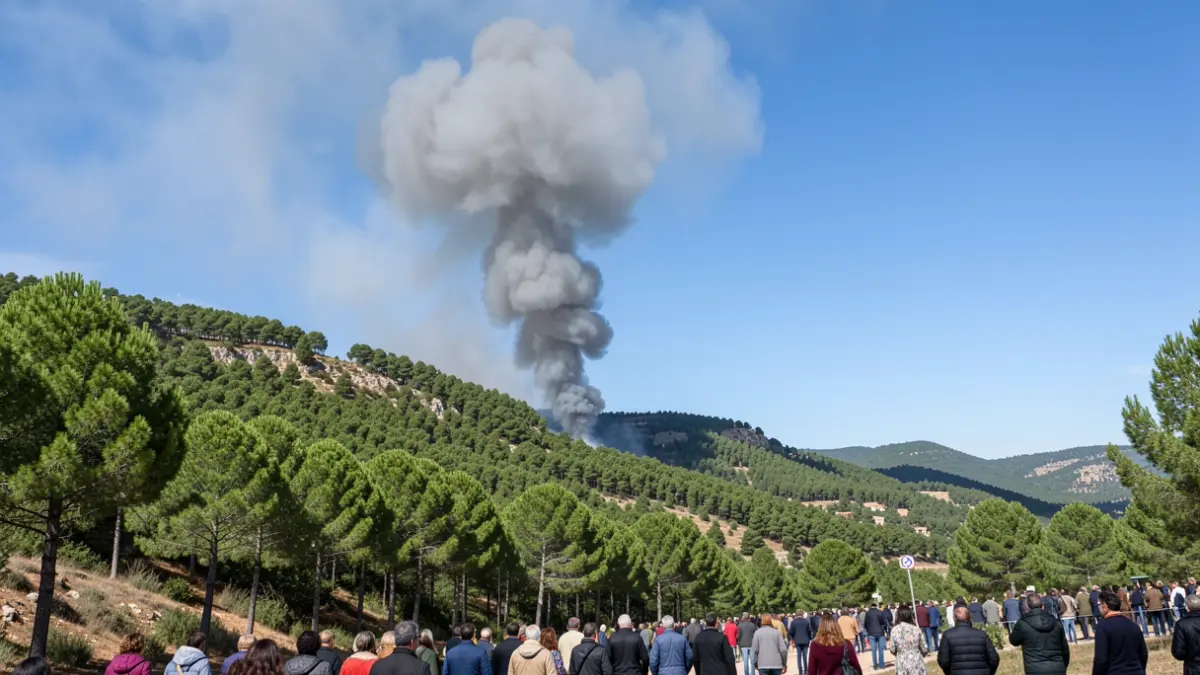 Generic image of smoke from a forest fire in Catalonia.