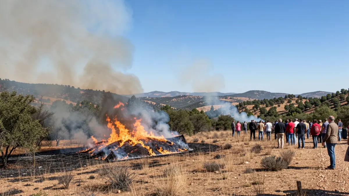 Imatge genèrica d'un incendi forestal controlat a Catalunya.