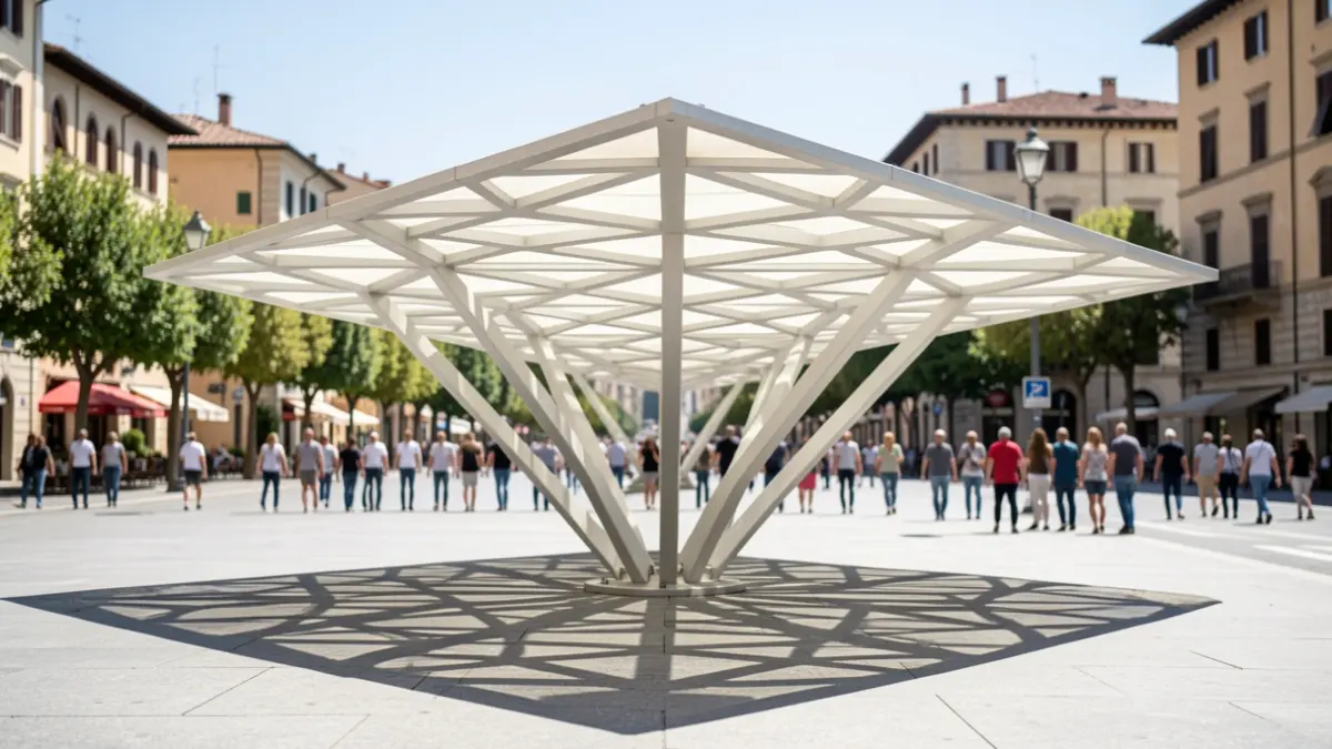 Estructura de sombra instalada en la Avenida Josep Tarradellas.