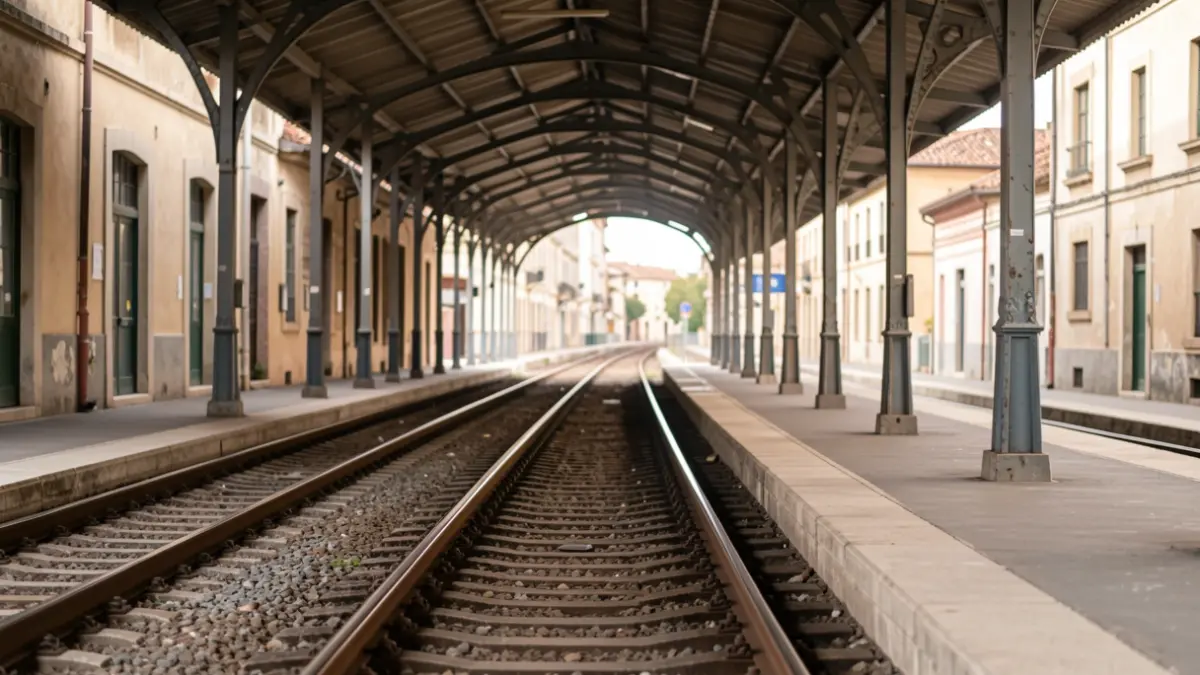 Imatge genèrica d'una estació de tren amb les vies buides.