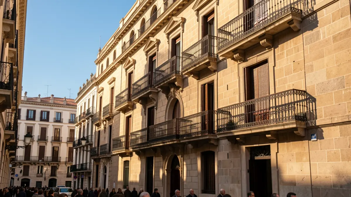 Façana de l'edifici de la Via Laietana a Barcelona.