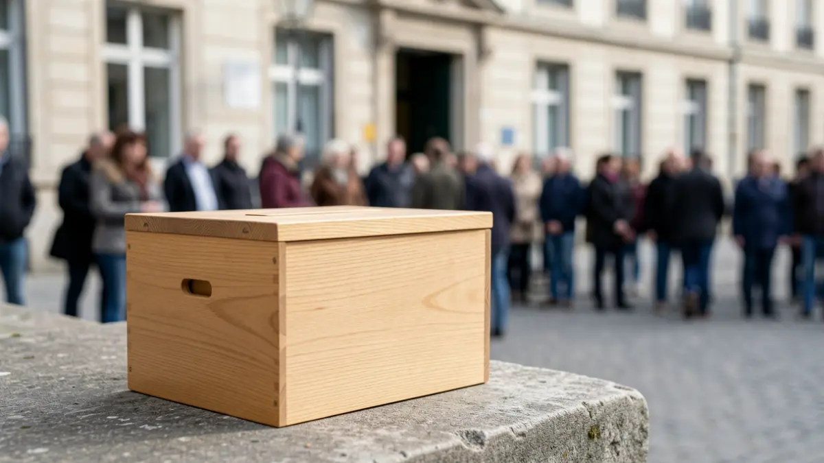 Imatge genèrica d'una urna electoral en un entorn institucional.