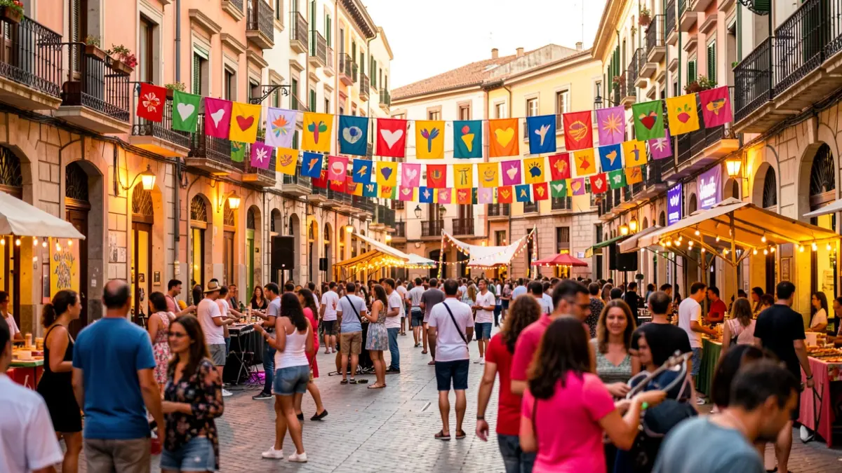 Imatge genèrica d'una festa major al barri del Poble-sec de Barcelona.