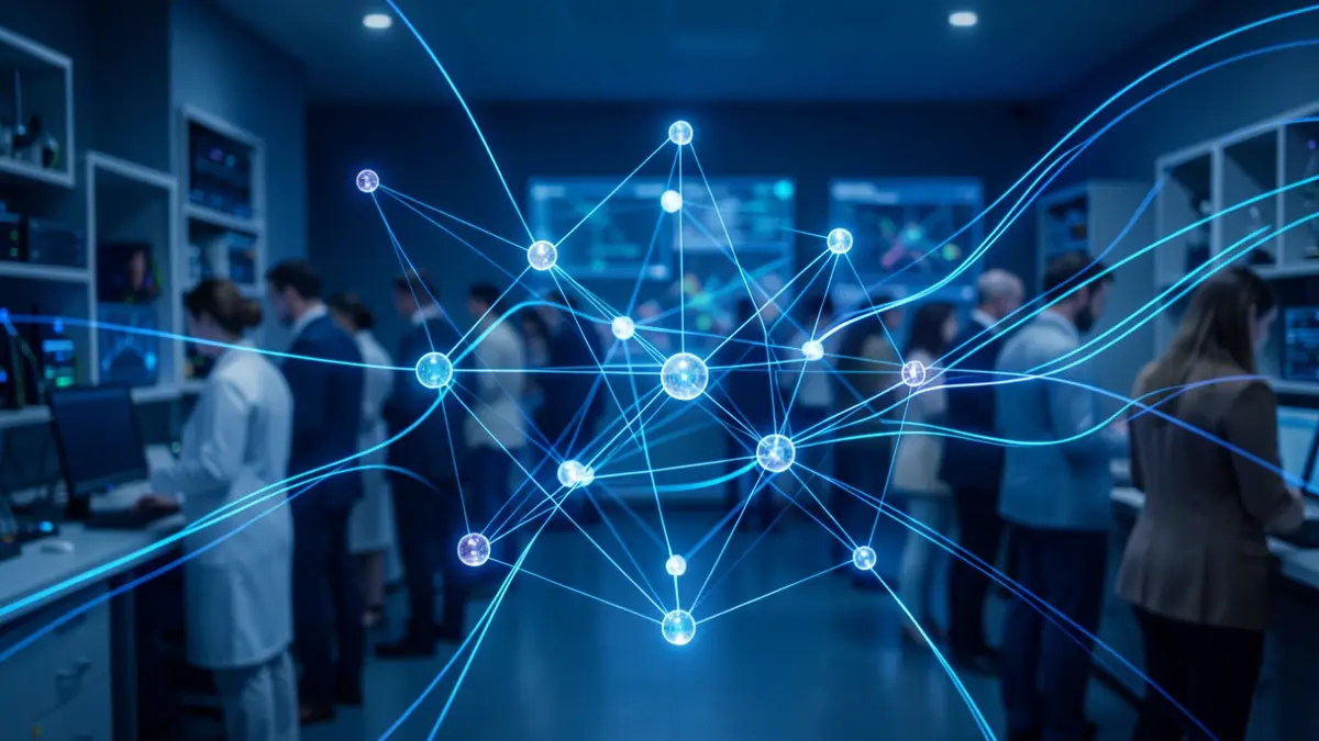 Imatge genèrica de tecnologia quàntica amb nodes interconnectats.