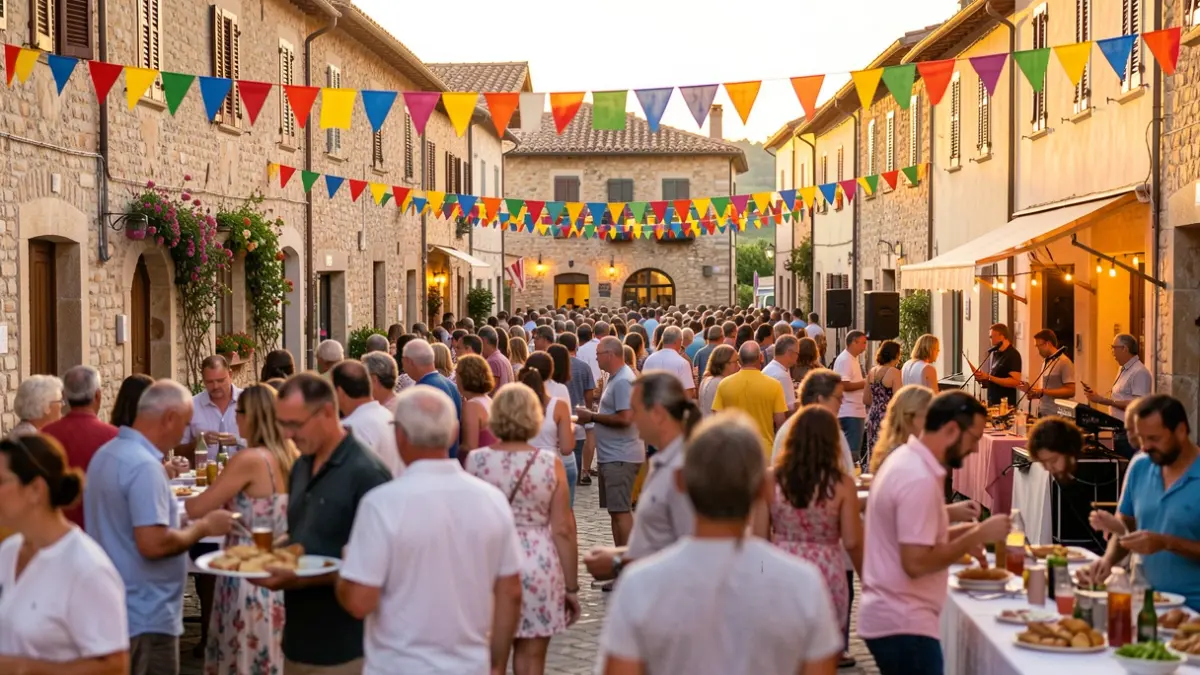 Imatge genèrica d'una festa major a un poble mediterrani amb ambient festiu.