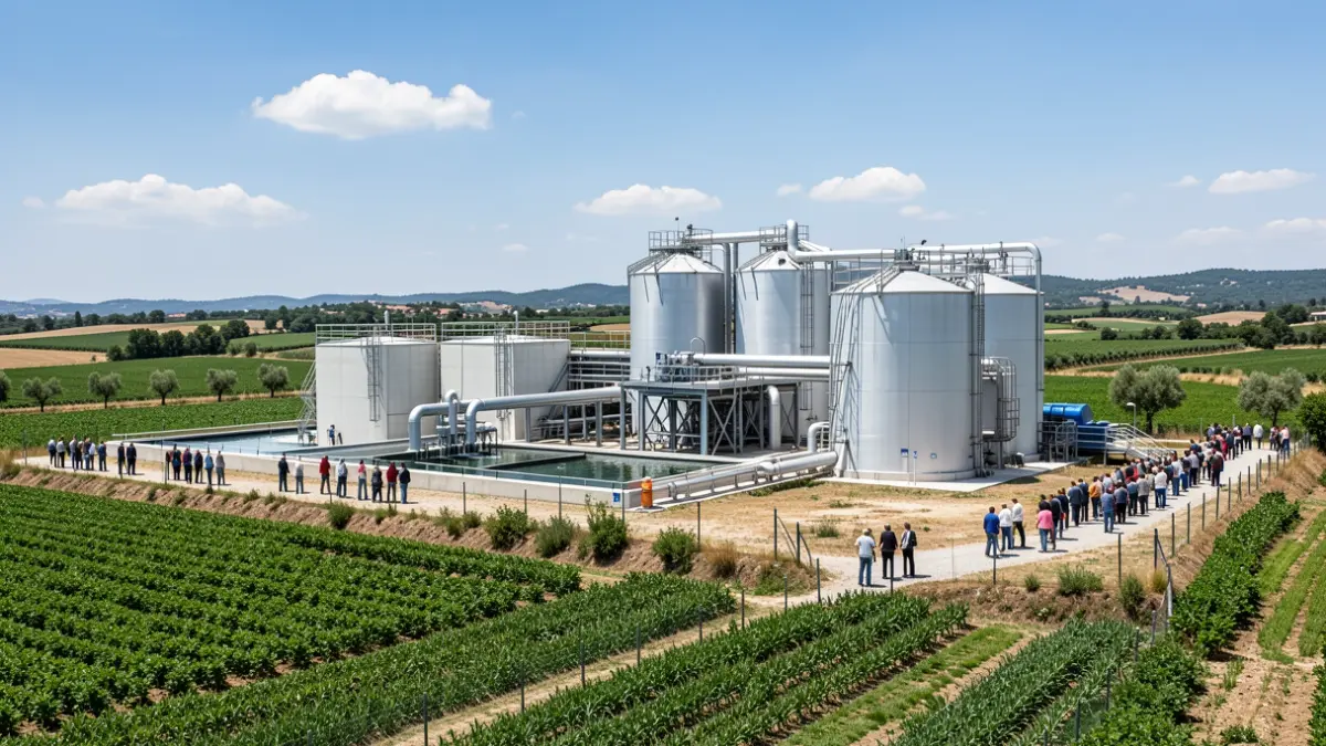 Water treatment plant facilities at the Parc Agrari del Baix Llobregat.