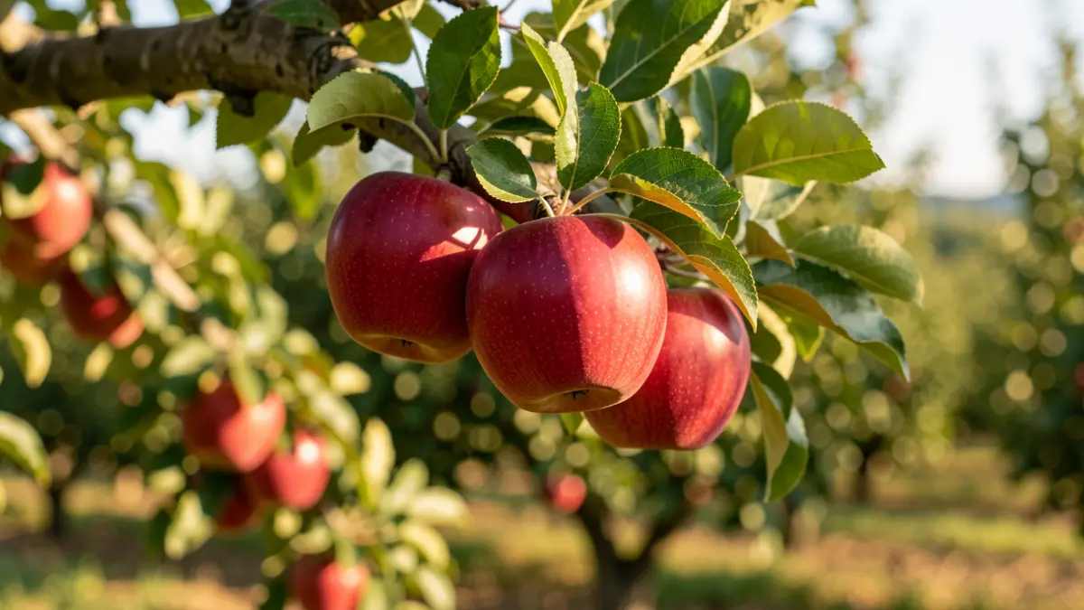 Generic image of apples on a tree in an orchard.