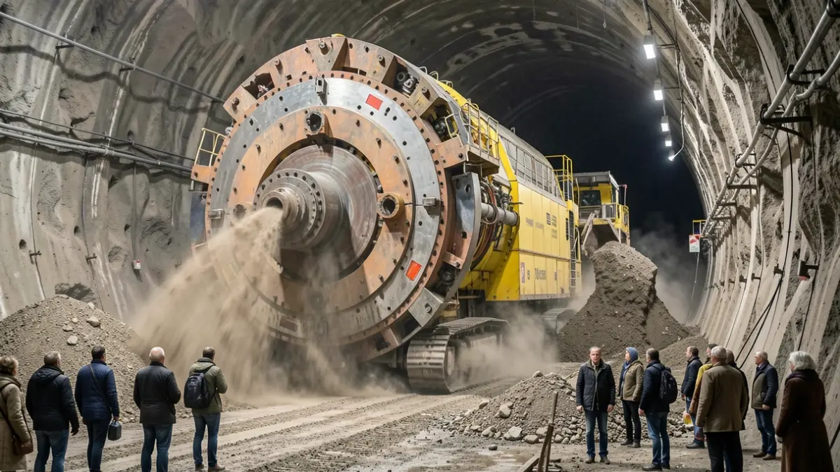 Imagen genérica de una tuneladora excavando un túnel.