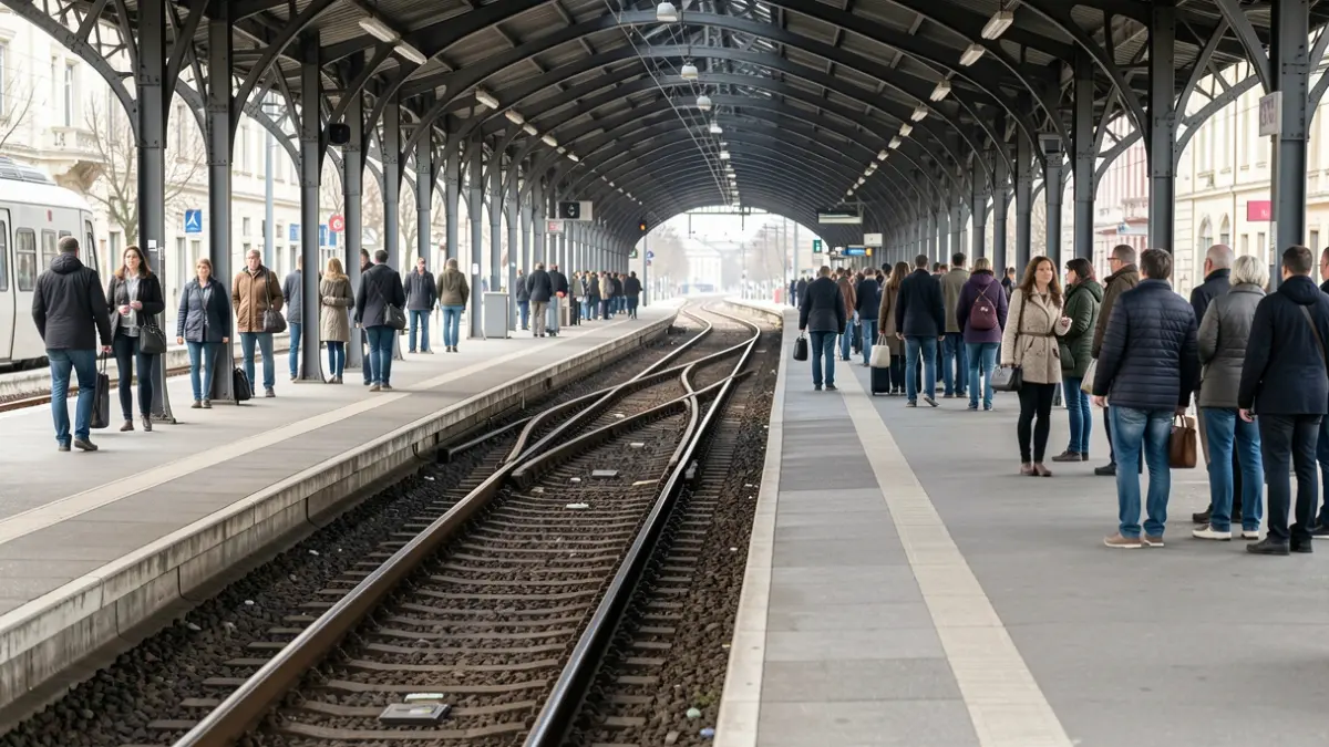 Generic image of an empty train platform with tracks.