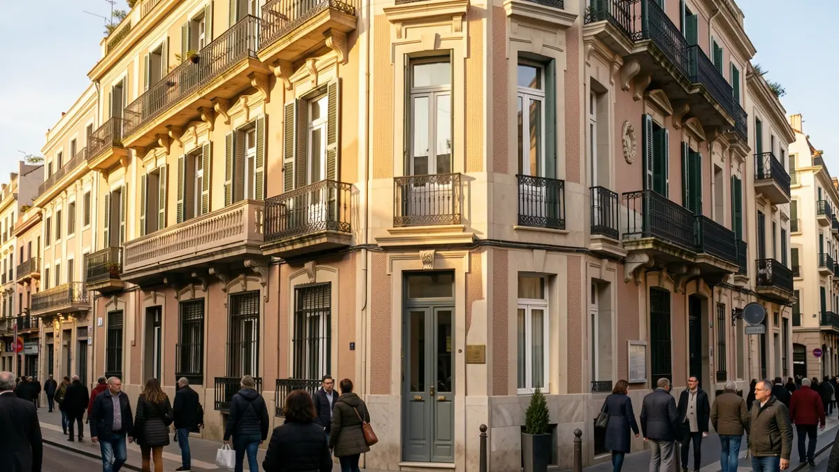 Imagen genérica de un edificio de viviendas en el distrito del Eixample de Barcelona.
