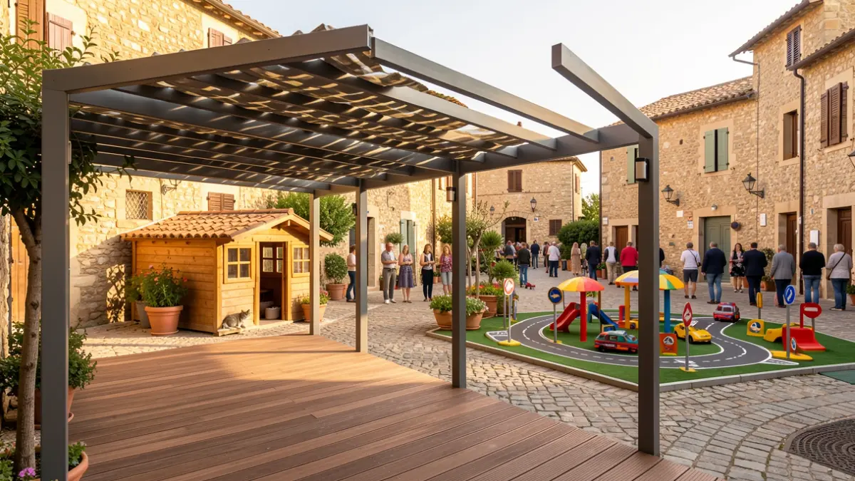 Generic image of l'Ampolla's town square featuring participatory budget projects.