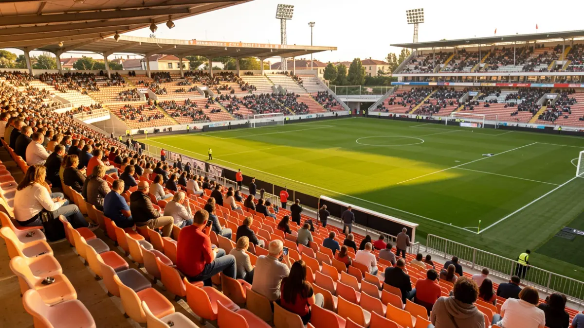 Generic image of the empty stands of Montilivi stadium.