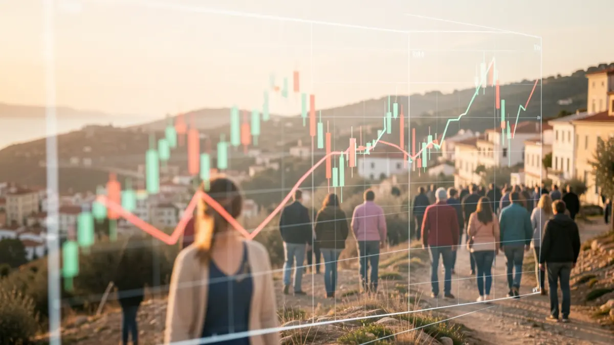 Generic image of economic growth in Catalunya with abstract elements.
