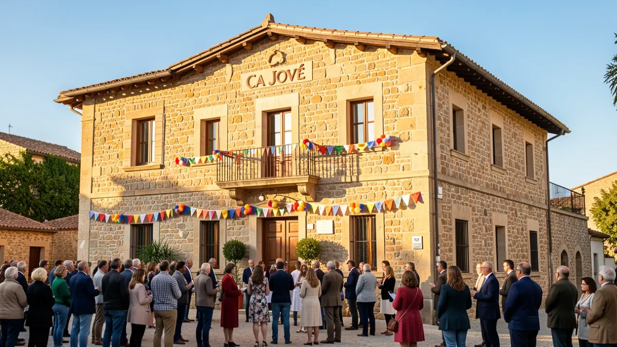 Imatge de la inauguració de la nova seu de l'associació L'Embruix a Ca Jové, el Morell.