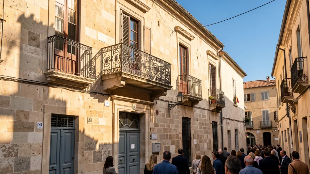 Facade of the Balaguer town hall building on a sunny day.