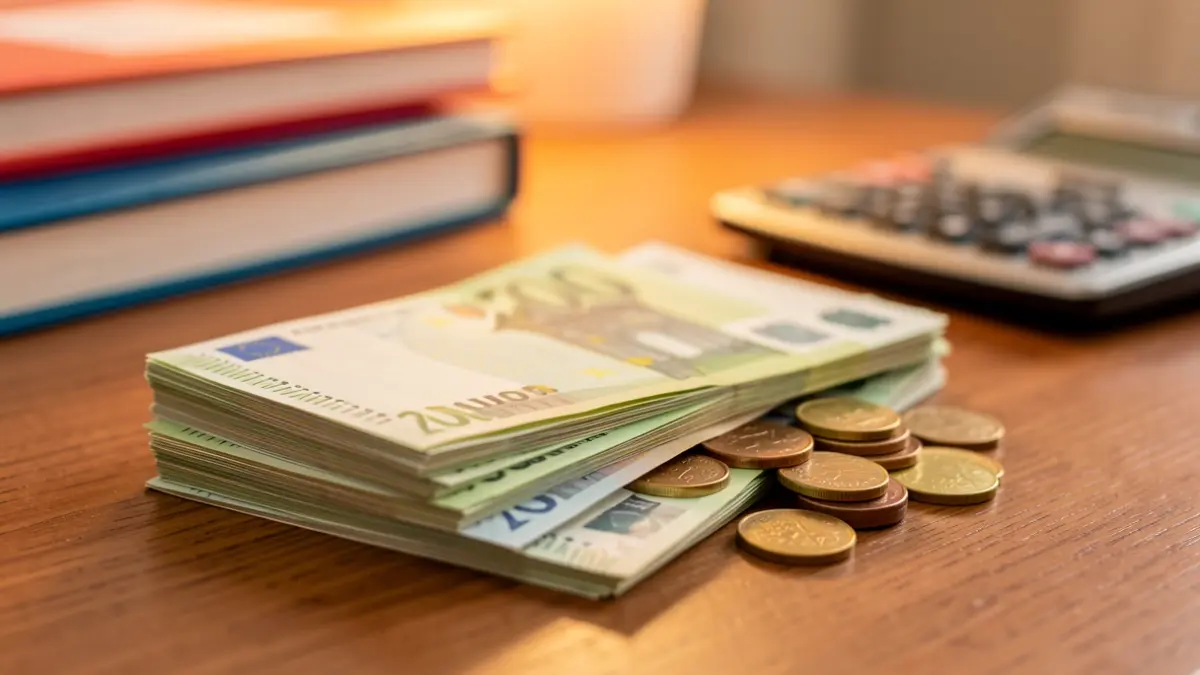 Generic image of money and school supplies.