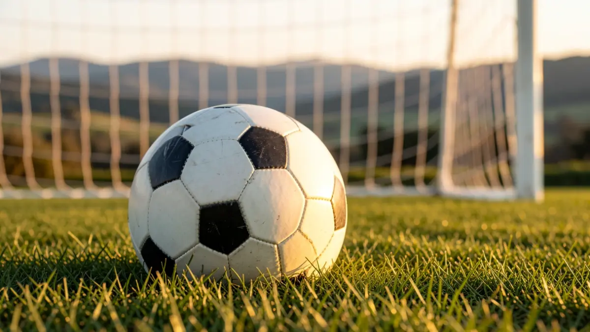 Generic image of a soccer ball on grass.