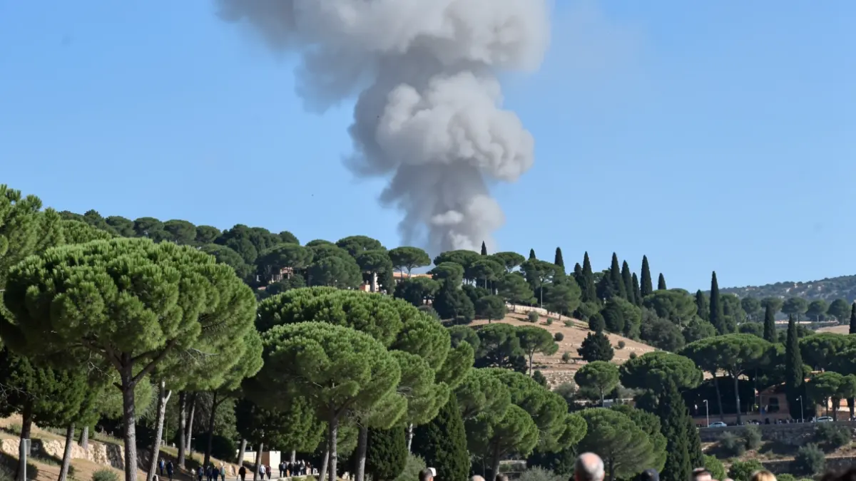 Imatge genèrica d'una columna de fum sobre una zona boscosa.