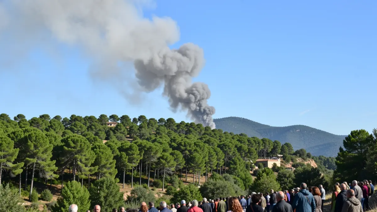 Imatge genèrica de fum d'un incendi forestal a Catalunya.