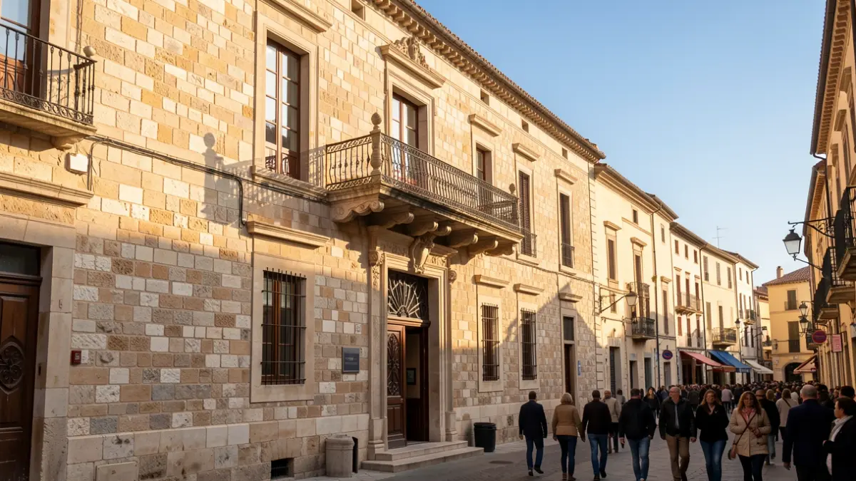 Fachada del Ayuntamiento de Lladó en un día soleado.