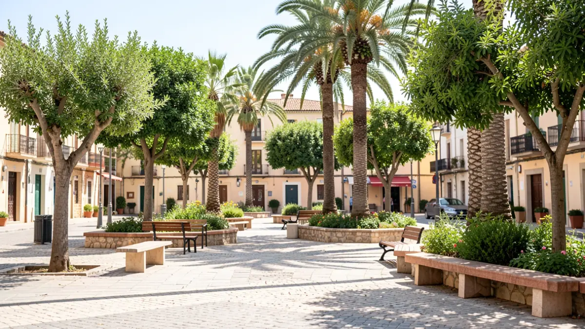 New naturalized small square in Lloret de Mar.