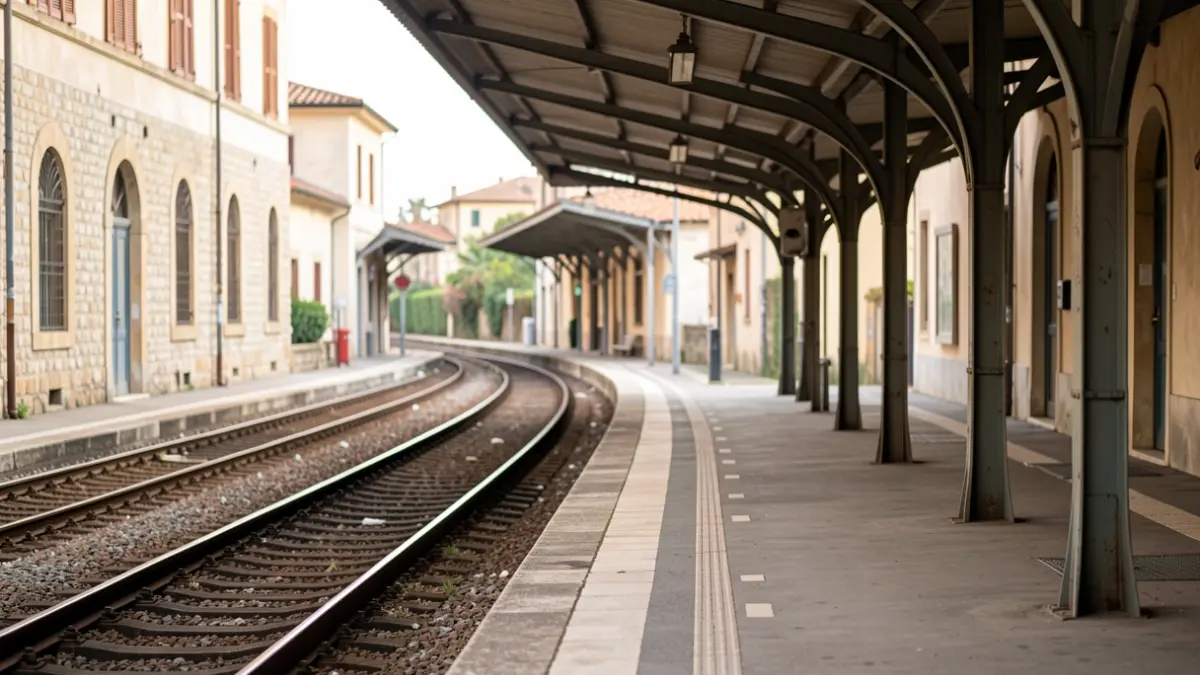 Imagen genérica de una estación de tren con las vías vacías.