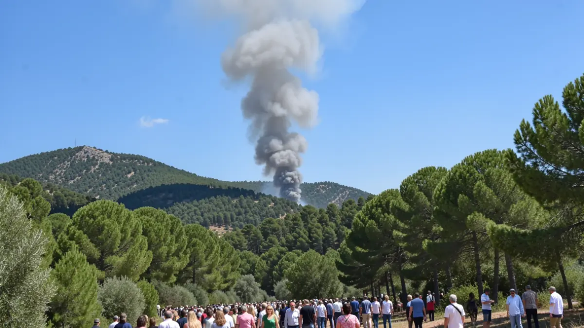 Generic image of smoke from a forest fire in Catalunya.