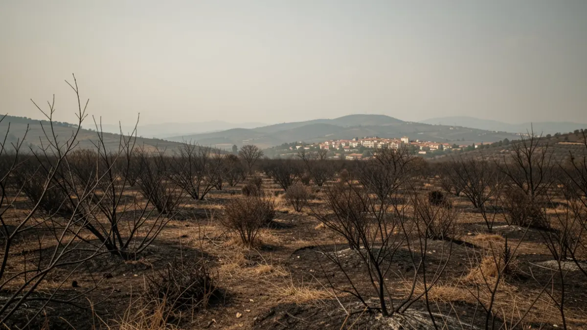 Generic image of landscape affected by forest fire in Catalonia.