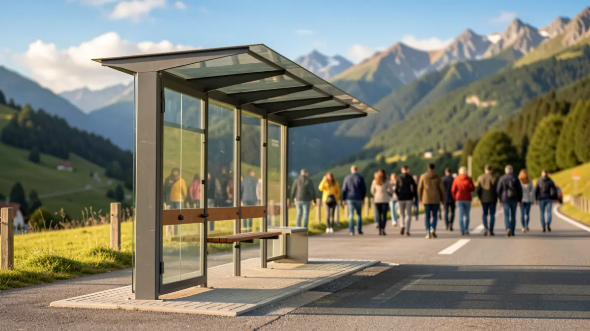 Parada de transporte público en la Cerdanya.