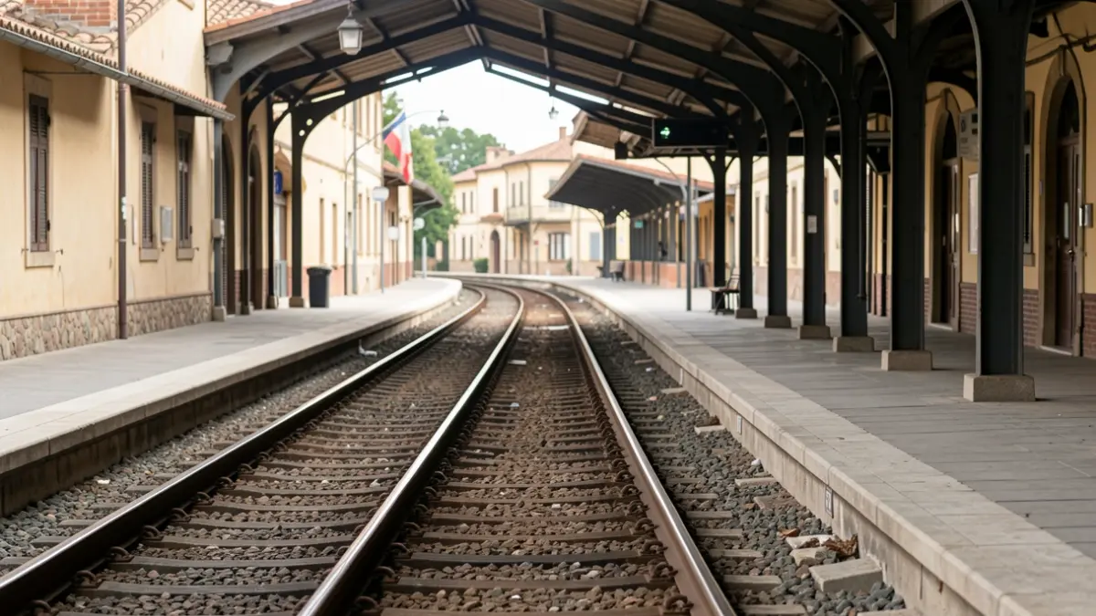 Generic image of an empty train station in Catalonia.