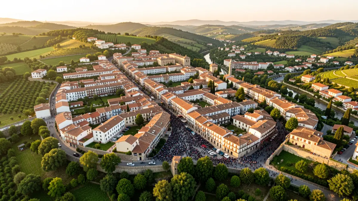 Vista aérea genérica de la ciudad de Olot.