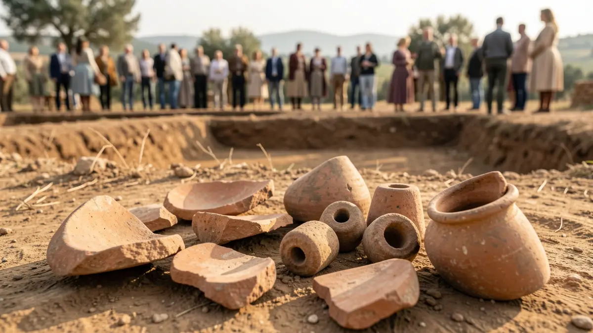 Ancient loom weights found at an archaeological excavation in Ulldecona.