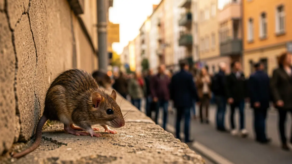 Image of a rat near a residential building in Salou.