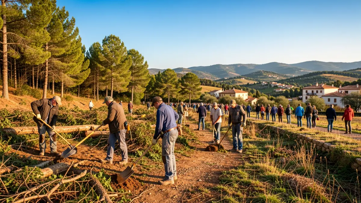 Generic image of forest and urban work in a Mediterranean setting.