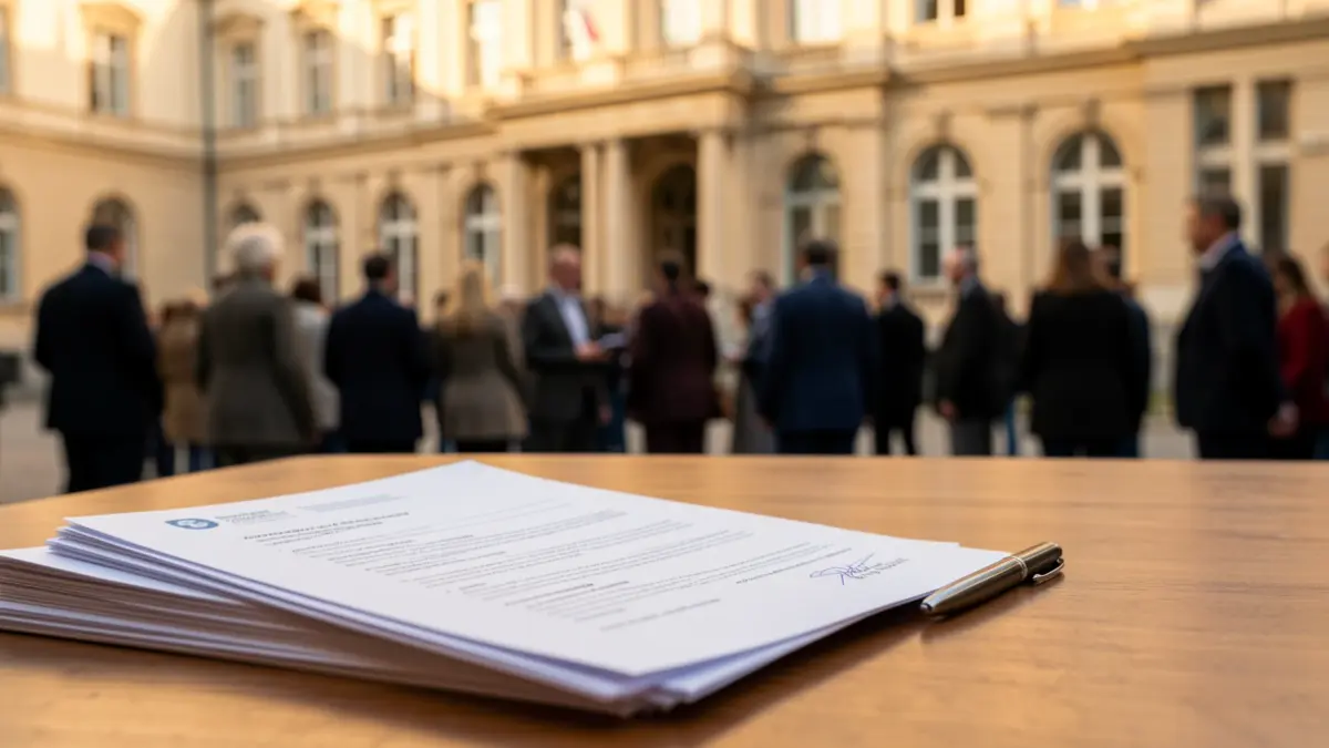 Generic image of official documents and a desk.