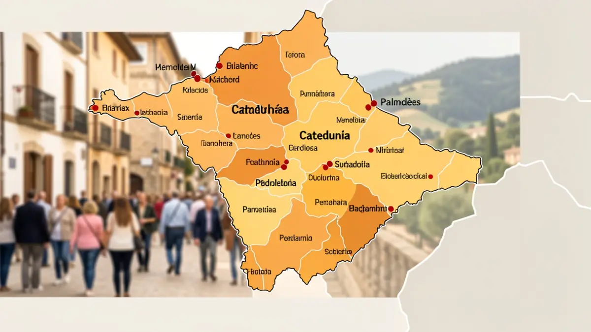 Mapa del Penedès destacant els municipis afectats per la zona de mercat residencial tens.