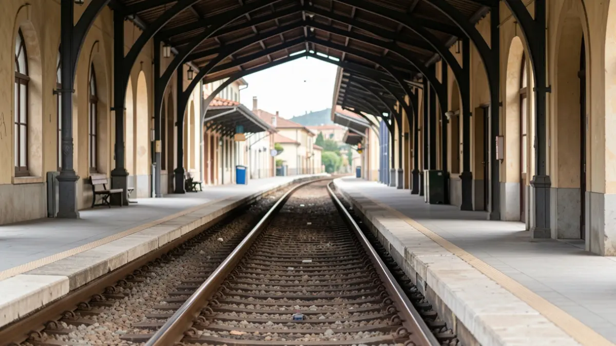 Imatge genèrica d'una estació de tren buida a Catalunya.