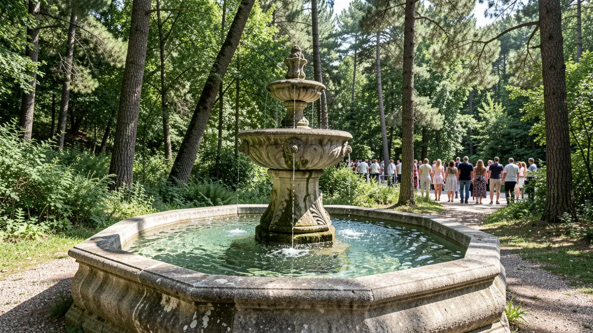 Imagen del entorno natural de una fuente en la comarca del Ripollès.