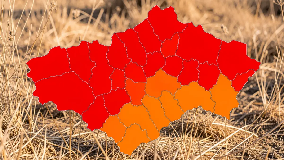 Mapa genérico del riesgo de incendio en Catalunya.
