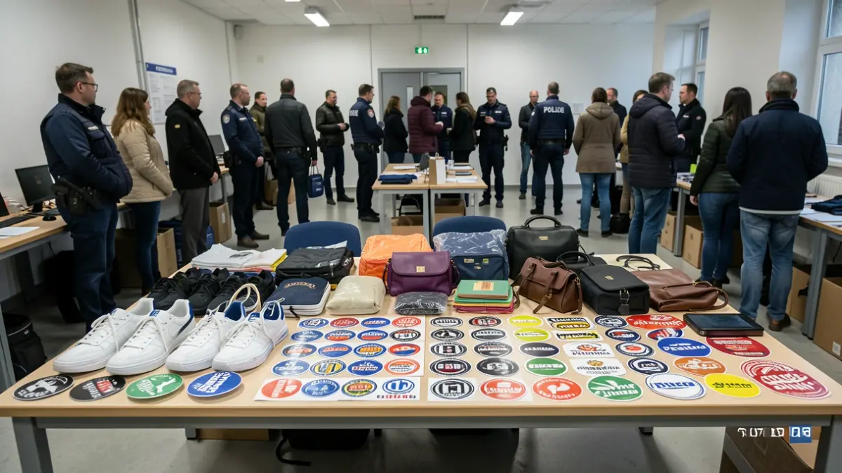 Imatge genèrica de productes falsificats intervinguts per la policia.